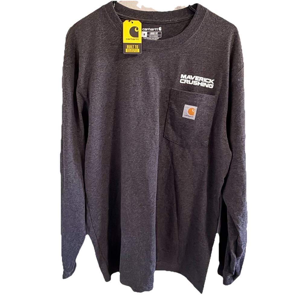 Carhartt Loose Fit Heavyweight Long-Sleeve Pocket T-Shirt Men's Medium Gray